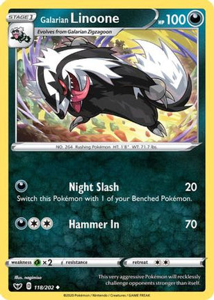 Galarian Linoone - 118/202 [SWSH01: Sword & Shield Base Set] Reverse Holofoil