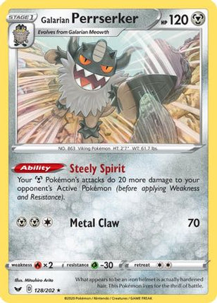 Galarian Perrserker - 128/202 [SWSH01: Sword & Shield Base Set] Holofoil