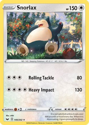 Snorlax - 140/202 [SWSH01: Sword & Shield Base Set] Reverse Holofoil