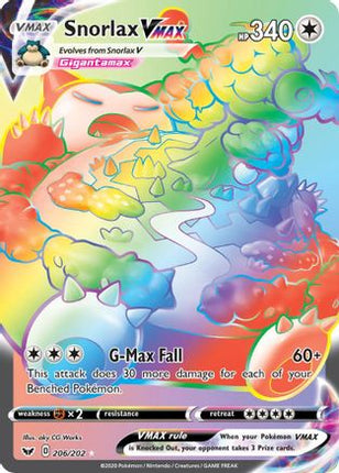 Snorlax VMAX (Secret) - 206/202 [SWSH01: Sword & Shield Base Set] Holofoil