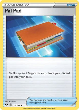 Pal Pad - 172/202 [SWSH01: Sword & Shield Base Set] Reverse Holofoil