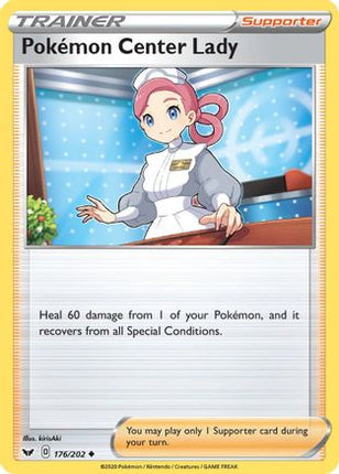 Pokemon Center Lady - 176/202 [SWSH01: Sword & Shield Base Set] Reverse Holofoil