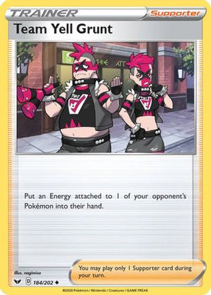 Team Yell Grunt - 184/202 [SWSH01: Sword & Shield Base Set] Reverse Holofoil