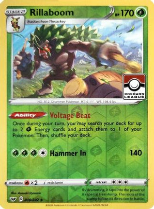 Rillaboom - 014/202 (Pokemon League) [League & Championship Cards] Reverse Holofoil