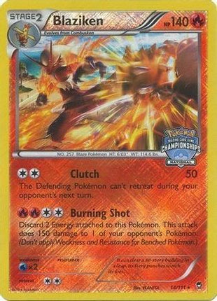 Blaziken - 14/111 (National Championships) [League & Championship Cards] Reverse Holofoil