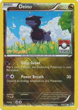 Deino - 97/113 (Pokemon League) [1st Place] [League & Championship Cards] Reverse Holofoil