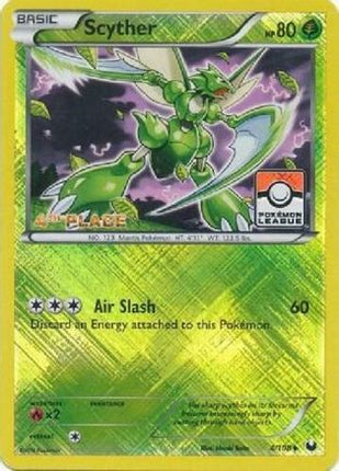 Scyther - 4/108 (Pokemon League) [4th Place] [League & Championship Cards] Reverse Holofoil
