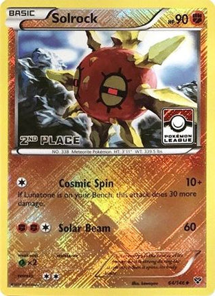 Solrock - 64/146 (Pokemon League) [2nd Place] [League & Championship Cards] Reverse Holofoil