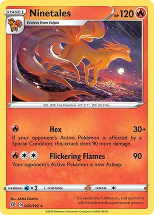 Ninetales - 25/192 [SWSH02: Rebel Clash] Reverse Holofoil