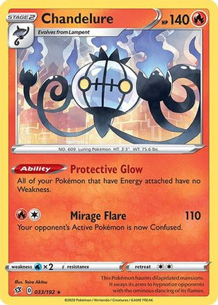 Chandelure - 33/192 [SWSH02: Rebel Clash] Reverse Holofoil