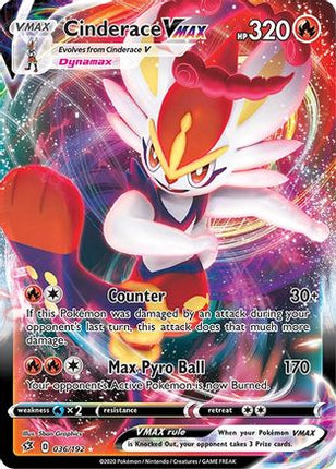 Cinderace VMAX - 36/192 [SWSH02: Rebel Clash] Holofoil