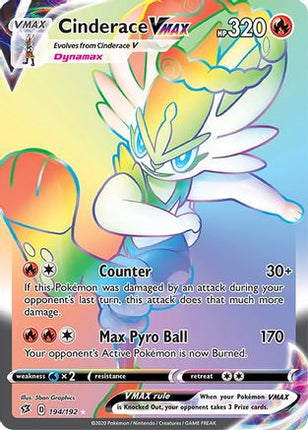 Cinderace VMAX (Secret) - 194/192 [SWSH02: Rebel Clash] Holofoil