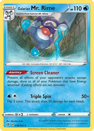 Galarian Mr. Rime - 38/192 [SWSH02: Rebel Clash] Reverse Holofoil