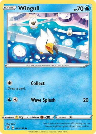 Wingull - 41/192 [SWSH02: Rebel Clash] Reverse Holofoil