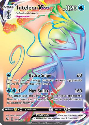 Inteleon VMAX (Secret) - 195/192 [SWSH02: Rebel Clash] Holofoil