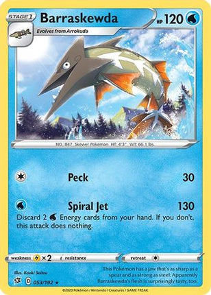 Barraskewda - 53/192 [SWSH02: Rebel Clash] Reverse Holofoil