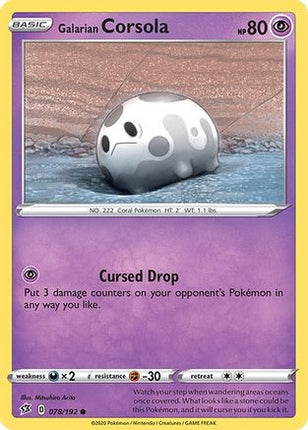 Galarian Corsola - 78/192 [SWSH02: Rebel Clash] Reverse Holofoil