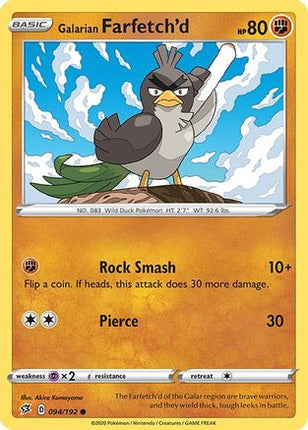 Galarian Farfetch'd - 94/192 [SWSH02: Rebel Clash]