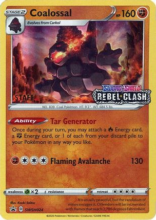 Coalossal - SWSH024 (Prerelease) [Staff] - null/null [SWSH: Sword & Shield Promo Cards] Holofoil