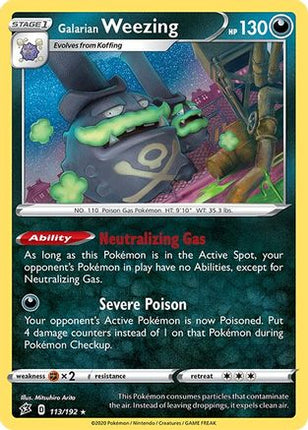 Galarian Weezing - 113/192 [SWSH02: Rebel Clash] Reverse Holofoil