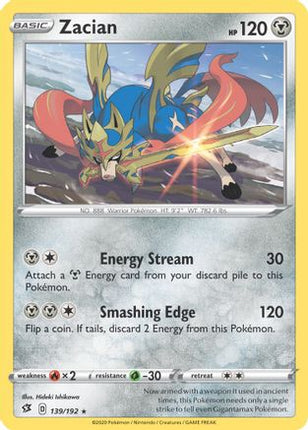 Zacian - 139/192 (Cracked Ice Holo) [Deck Exclusives] Holofoil