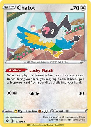 Chatot - 142/192 [SWSH02: Rebel Clash] Reverse Holofoil