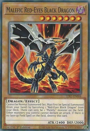 Malefic Red-Eyes Black Dragon (Common / Short Print) [LDS1-EN006] 1st Edition