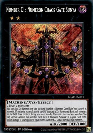 Number C1: Numeron Chaos Gate Sunya (Secret Rare) [BLAR-EN021] 1st Edition