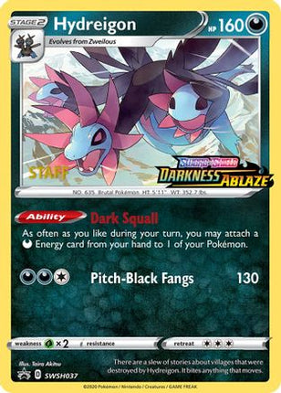 Hydreigon - SWSH037 (Prerelease) [Staff] - null/null [SWSH: Sword & Shield Promo Cards] Holofoil