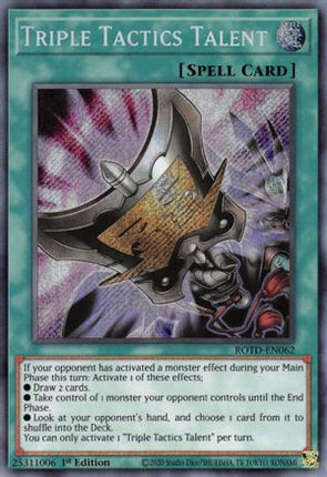 Triple Tactics Talent (Secret Rare) [ROTD-EN062] 1st Edition