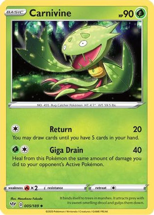 Carnivine - 5/189 [SWSH03: Darkness Ablaze] Reverse Holofoil