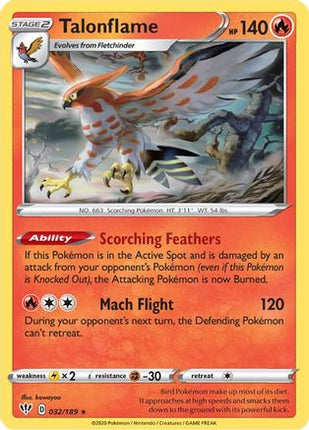 Talonflame - 32/189 [SWSH03: Darkness Ablaze] Reverse Holofoil