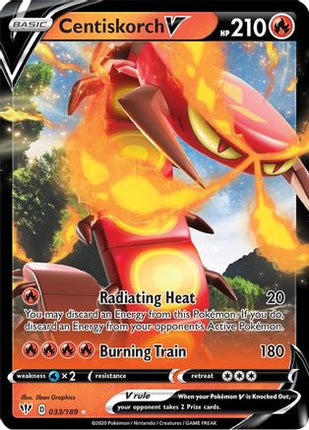 Centiskorch V - 33/189 [SWSH03: Darkness Ablaze] Holofoil