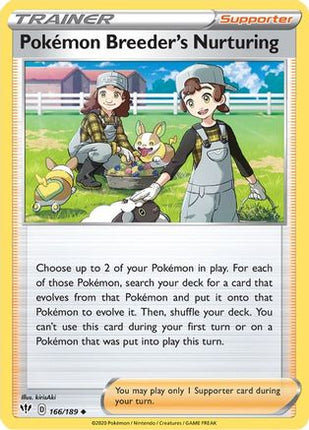 Pokemon Breeder's Nurturing - 166/189 [SWSH03: Darkness Ablaze] Reverse Holofoil