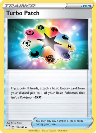 Turbo Patch - 172/189 [SWSH03: Darkness Ablaze] Reverse Holofoil