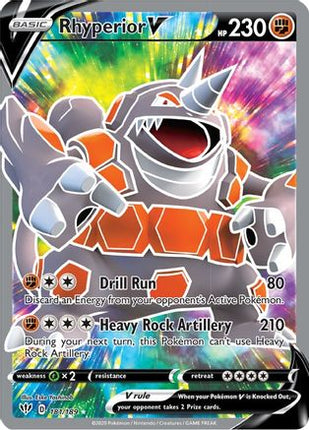 Rhyperior V (Full Art) - 181/189 [SWSH03: Darkness Ablaze] Holofoil