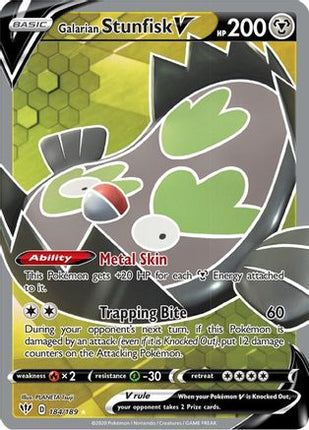 Galarian Stunfisk V (Full Art) - 184/189 [SWSH03: Darkness Ablaze] Holofoil
