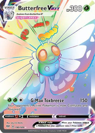 Butterfree VMAX (Secret) - 190/189 [SWSH03: Darkness Ablaze] Holofoil