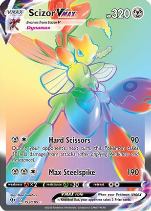Scizor VMAX (Secret) - 193/189 [SWSH03: Darkness Ablaze] Holofoil
