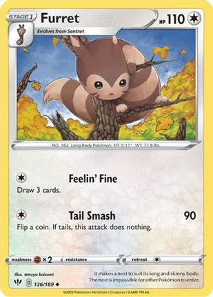 Furret - 136/189 [SWSH03: Darkness Ablaze]