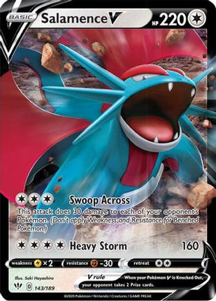 Salamence V - 143/189 [SWSH03: Darkness Ablaze] Holofoil