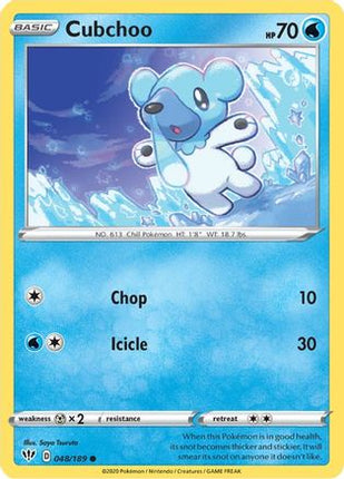 Cubchoo - 48/189 [SWSH03: Darkness Ablaze] Reverse Holofoil
