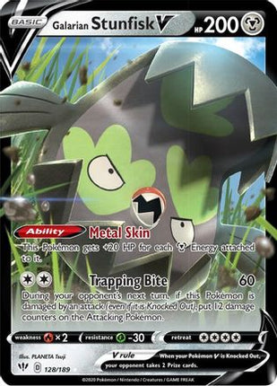 Galarian Stunfisk V - 128/189 [SWSH03: Darkness Ablaze] Holofoil