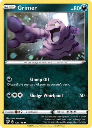 Grimer - 100/189 [SWSH03: Darkness Ablaze] Reverse Holofoil