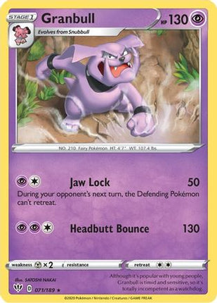Granbull - 71/189 [SWSH03: Darkness Ablaze] Reverse Holofoil
