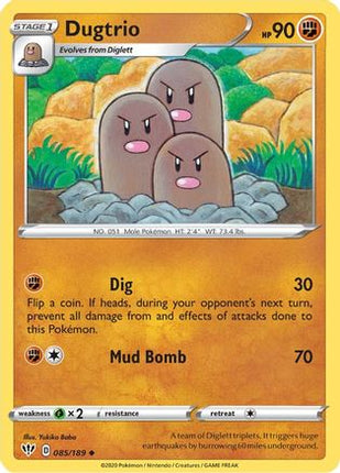 Dugtrio - 85/189 [SWSH03: Darkness Ablaze] Reverse Holofoil