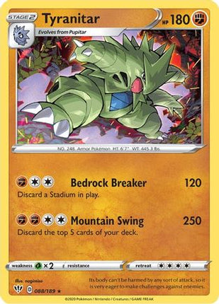 Tyranitar - 88/189 [SWSH03: Darkness Ablaze] Holofoil