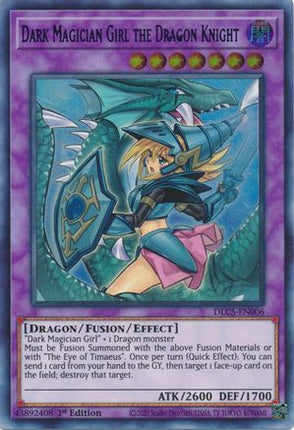 Dark Magician Girl the Dragon Knight (Alternate Art) (Blue) (Ultra Rare) [DLCS-EN006] 1st Edition