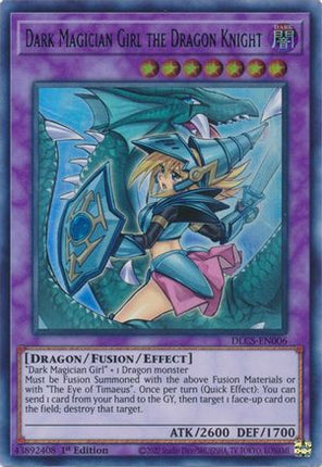 Dark Magician Girl the Dragon Knight (Alternate Art) (Green) (Ultra Rare) [DLCS-EN006] 1st Edition