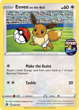 Eevee on the Ball - 002/005 (Pokemon Futsal) [Miscellaneous Cards & Products]
